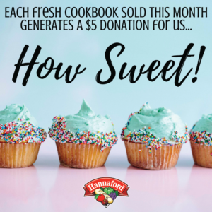 Picture of cupcakes and a reminder to purchase Hannaford fresh Cookbooks