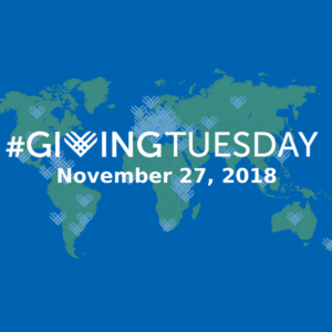 Giving Tuesday with today's date and map of the world.