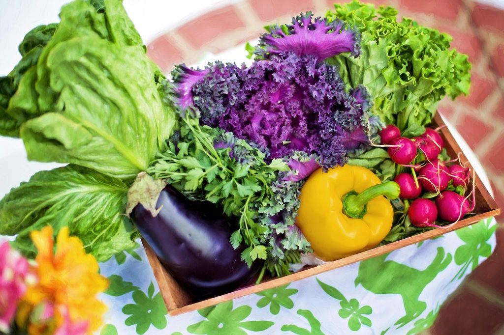 Basket of vegetables.